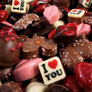 Valentijn chocolade 200 gr met hartjes en pralines